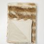 Throw blankets - Luxury faux fur throw, Luxury faux fur throw, Coyote with a Chalk Backing  backing. - WILLIAM WORLD MADE