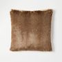 Cushions - Luxury Faux Fur Cushion, Wild Rabbit with a Plain Chalk backing. - WILLIAM WORLD MADE