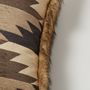 Coussins - Luxury Faux Fur Cushion, Elk with a Natural Aztec backing. - WILLIAM WORLD MADE