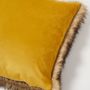 Coussins - Luxury Faux Fur Cushion, Elk with a Plain Turmeric backing. - WILLIAM WORLD MADE