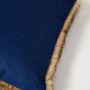 Coussins - Luxury Faux Fur Cushion, Elk with a Plain Lapis backing. - WILLIAM WORLD MADE