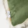 Cushions - Luxury Faux Fur Cushion, Coyote with a plain Pine green backing. - WILLIAM WORLD MADE