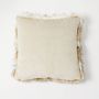 Cushions - Luxury Faux Fur Cushion, Coyote with a Plain Chalk backing.. - WILLIAM WORLD MADE