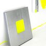 Design objects - Silver and Neon Yellow “Piazzola” decorative painting - DANIELA DALLAVALLE DESIGN