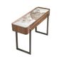 Console table - Rectangular porcelain marble, walnut and dark metallic steel console table - ANGEL CERDÁ