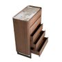 Sideboards - Walnut and metallic dark steel chiffonier with porcelain marble top - ANGEL CERDÁ