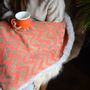 Homewear - Luxury faux fur throw. Arctic hare with a salmon Aztec backing. - WILLIAM WORLD MADE