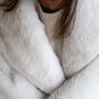 Homewear - Luxury faux fur throw, Arctic Hare with a Plain Chalk backing. - WILLIAM WORLD MADE