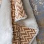 Homewear - Luxury faux fur throw, Arctic Hare with a Pink Sand Aztec backing. - WILLIAM WORLD MADE