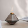 Cadeaux - grey smoke glass decorative lamp AKI - AKI