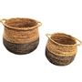 Caskets and boxes - GBNHS2 black/natural abaca basket - BALINAISA