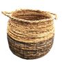Caskets and boxes - Set of 2 GBNHS2 black/natural abaca baskets - BALINAISA