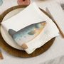 Gifts - Washed Linen Napkins ǀ  SEA FISH - LINOROOM 100% LINEN TEXTILES