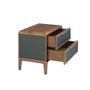 Night tables - Dark green pvc and walnut bedside table - ANGEL CERDÁ