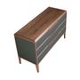 Chests of drawers - Dark green and walnut pvc chest of drawers - ANGEL CERDÁ