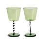 Glass - Wine glass duet green and amber set of 2 - &KLEVERING
