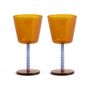 Verres - Duo de verres à vin vert et ambre, set de 2 - &KLEVERING
