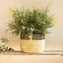 Pots de fleurs - POT Panier Africain Cache pot Corbeille Bi-couleur H 25 cm / Ø 35 cm - KAWOBAZAAR