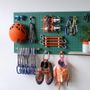 Children's arts and crafts - Pegboard wall shelf for office organization made of natural wood - Modular storage system - QUARK