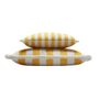 Coussins - Couple Striped Happy Pillow White and Carbon With Piping and Fringes - LO DECOR