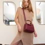Bags and totes - Plum colored vegan leather handbag in seal shape - CARMEN & SIMONE