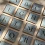 Gifts - Personalized Square Plate Initials 10x10cm - CHITICRIS HANDMADE IN SPAIN