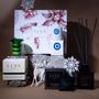 Gifts - Secret Santa Hamper in Ornament Print-  Luxe Candle, Diffuser, Car Freshener and Evil Eye Candle) - SEVA HOME