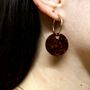 Jewelry - Gold-plated hoop earrings and round pendant made of recycled materials - Materialys - MATERIALYS