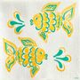 Napkins - Yellow Angel Fish Napkin - FRANÇOISE PAVIOT