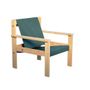 Lawn armchairs - EZEN Natural Robinia Armchair, Green Canvas - EZEÏS