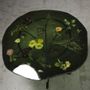 Floral decoration - Green resin dining table with natural flowers, handmade leg - SI DECO
