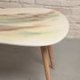 Design objects - Art Resin Colored Coffee Table in Brown, Green with Wooden Legs - SI DECO