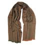 Throw blankets - Maxi wool silk scarf - kinetic — forest green suede - SOPHIE GUYOT SILKS