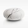 Cushions - Felted ottoman wool pouf stone "White Marble" - KATSU STONES