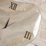 Clocks - Irnregular Form Resin Wall Clock with Gold Details - SI DECO