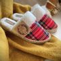 Cadeaux - Chaussons douillets -Faite main  Laine &  Écossais - &ATELIER COSTÀ