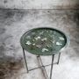 Floral decoration - Green resin metal coffee table with natural orchids - SI DECO