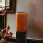 Objets de décoration - Grande bougie noire et orange, grande bougie parfumée, 60 cm de haut - SI DECO