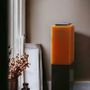 Objets de décoration - Grande bougie noire et orange, grande bougie parfumée, 60 cm de haut - SI DECO