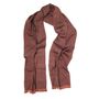 Travel accessories - Midi wool silk scarf - mechanical supersonic - burgundy clay - SOPHIE GUYOT SILKS