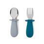 Children's mealtime - Baby cutlery - stainless steel silicone - fork/spoon - SOINA