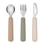 Children's mealtime - Children's cutlery set - silicone+stainless steel (fork/knife/spoon) - SOINA