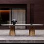 Tables Salle à Manger - Table de salle à manger en teck sculpté Miura-bisque - SNOC
