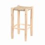 Tabourets - Tabouret haut tressé en corde et bois d'eucalyptus - MATOU - HYDILE