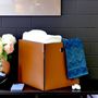 Decorative objects - LUCIEN: SQUARE SMOOTH LEATHER STORAGE BASKET - SIZE L - GORDON & GAIA