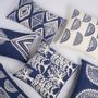 Fabric cushions - MERAKI Gond art inspired arabesque pattern hand screen printed lumbar - NAKI + SSAM