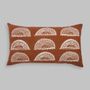 Fabric cushions - MERAKI Gond art inspired Sunburst hand screen printed lumbar cushion - NAKI + SSAM