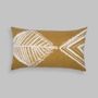 Fabric cushions - Fish print lumbar cushion inspired by MERAKI Gond art - NAKI + SSAM