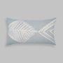 Fabric cushions - MERAKI Gond art inspired fish printed lumbar cushion. - NAKI + SSAM