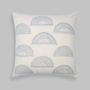 Fabric cushions - MERAKI Gond art inspired small Sunburst motifs hand screen printed square pillow. - NAKI+SSAM